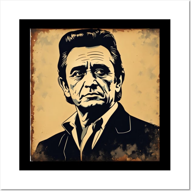 Johnny Cash Harmonious Hits Wall Art by labyrinth pattern